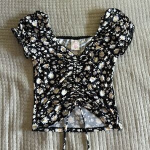 Floral puff sleeved cottagecore y2k crop top